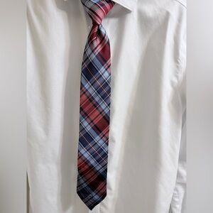 Chaps Red and Blue Plaid Silk Tie